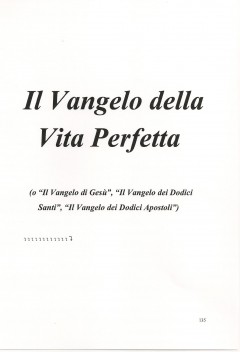 IL VANGELO DELLA VITA PERFETTA - NUOVA GERUSALEMME