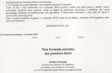 Motu proprio - NUOVA GERUSALEMME