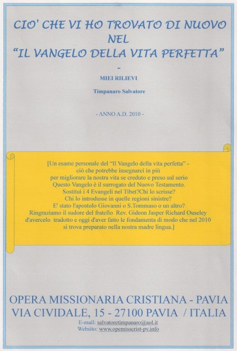NOVITA' LETTERARIA - NUOVA GERUSALEMME