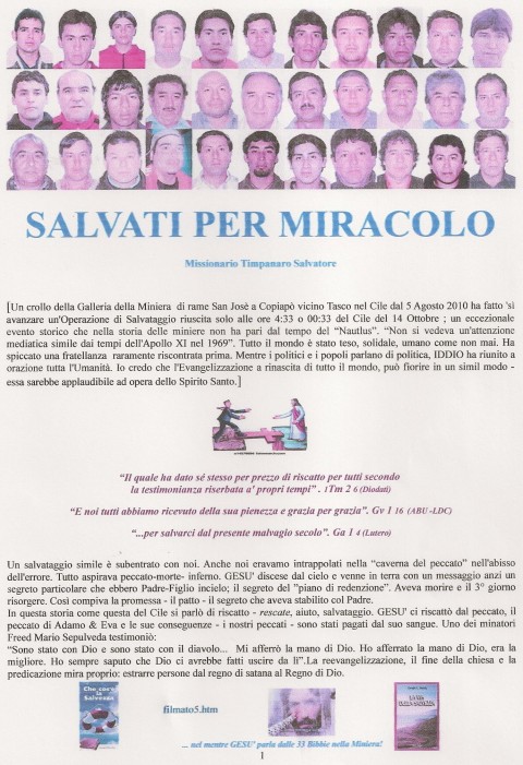 33 MINATORI SALVATI IN CILE - NUOVA GERUSALEMME