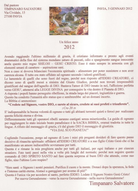 UN FELICE E BENEDETTO 2012! - NUOVA GERUSALEMME