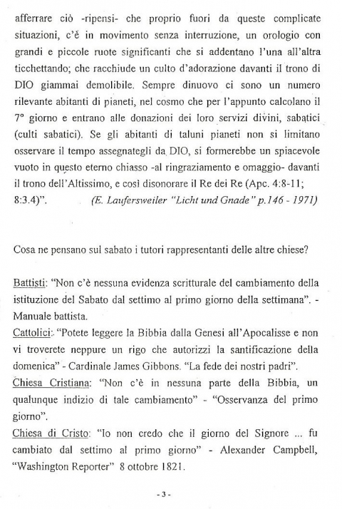 SABATO - NUOVA GERUSALEMME