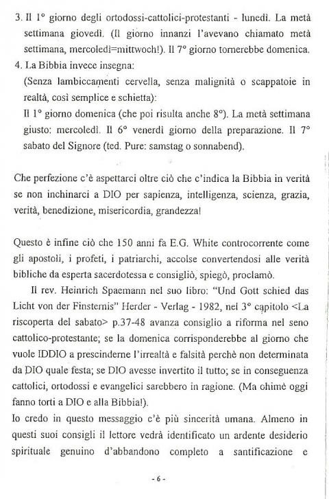 SABATO - NUOVA GERUSALEMME
