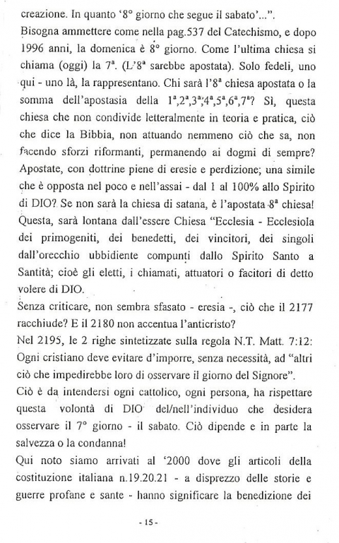 SABATO - NUOVA GERUSALEMME