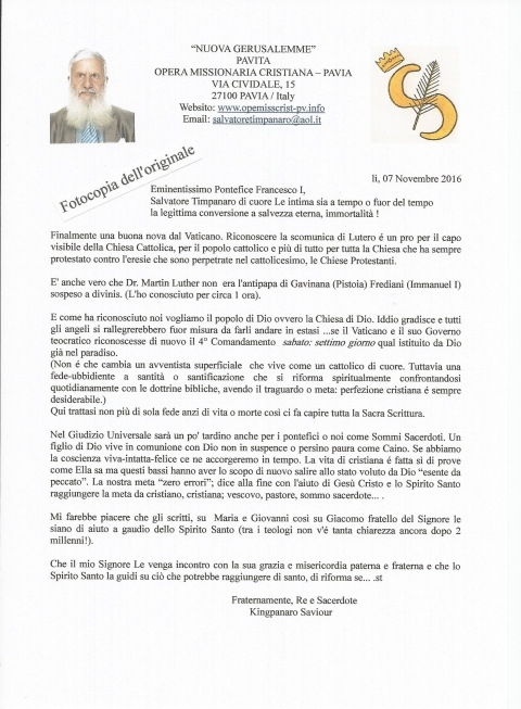 Mia lettera per le scuse su Lutero - NUOVA GERUSALEMME