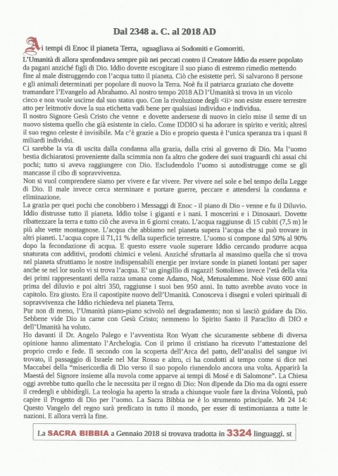 NOE' E IL DILUVIO - NUOVA GERUSALEMME