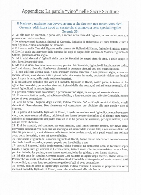 IL VINO NELLE SACRE SCRITTURE - NUOVA GERUSALEMME