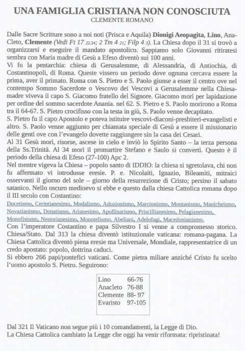 UNA FAMIGLIA CRISTIANA NON CONOSCIUTA - NUOVA GERUSALEMME