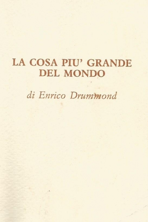 LA COSA PIU' GRANDE DEL MONDO  - H. DRUMMOND - NUOVA GERUSALEMME