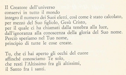 LA PREGHIERA UNIVERSALE DI S. CLEMENTE DI ROMA - NUOVA GERUSALEMME