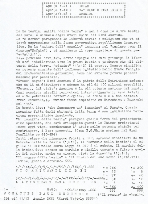 A - NUOVA GERUSALEMME