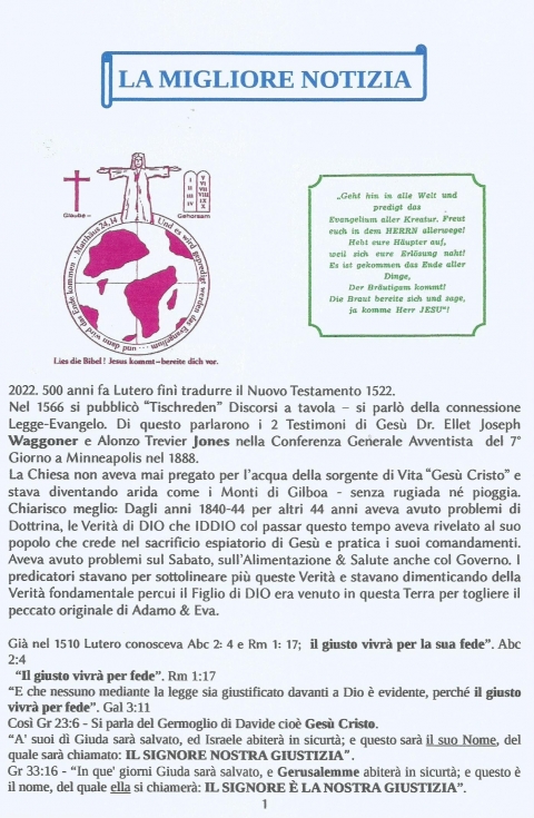 LA MIGLIORE NOTIZIA: GIUSTIZIA & GRAZIA - NUOVA GERUSALEMME