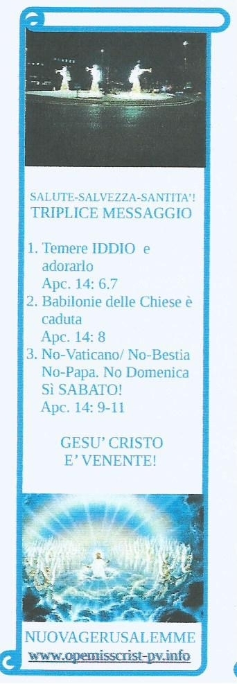 Salute! Salvezza! Santità! - NUOVA GERUSALEMME