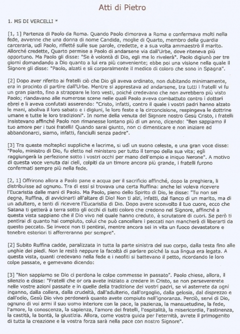 GLI ATTI DI PIETRO - NUOVA GERUSALEMME