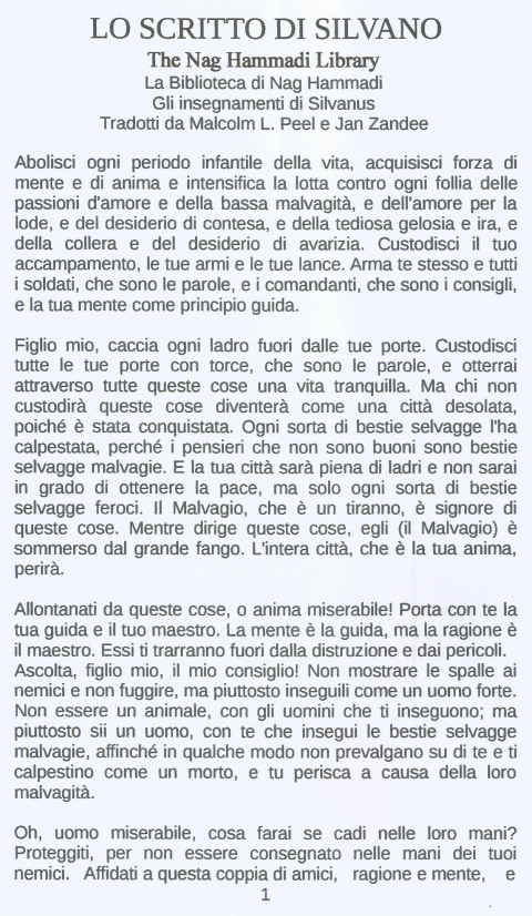 LO SCRITTO DI SILVANO - NUOVA GERUSALEMME